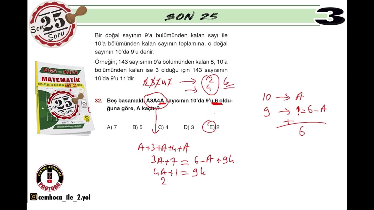 DGS VE ALES TE ÇIKABİLECEK SON 25 SORU-3