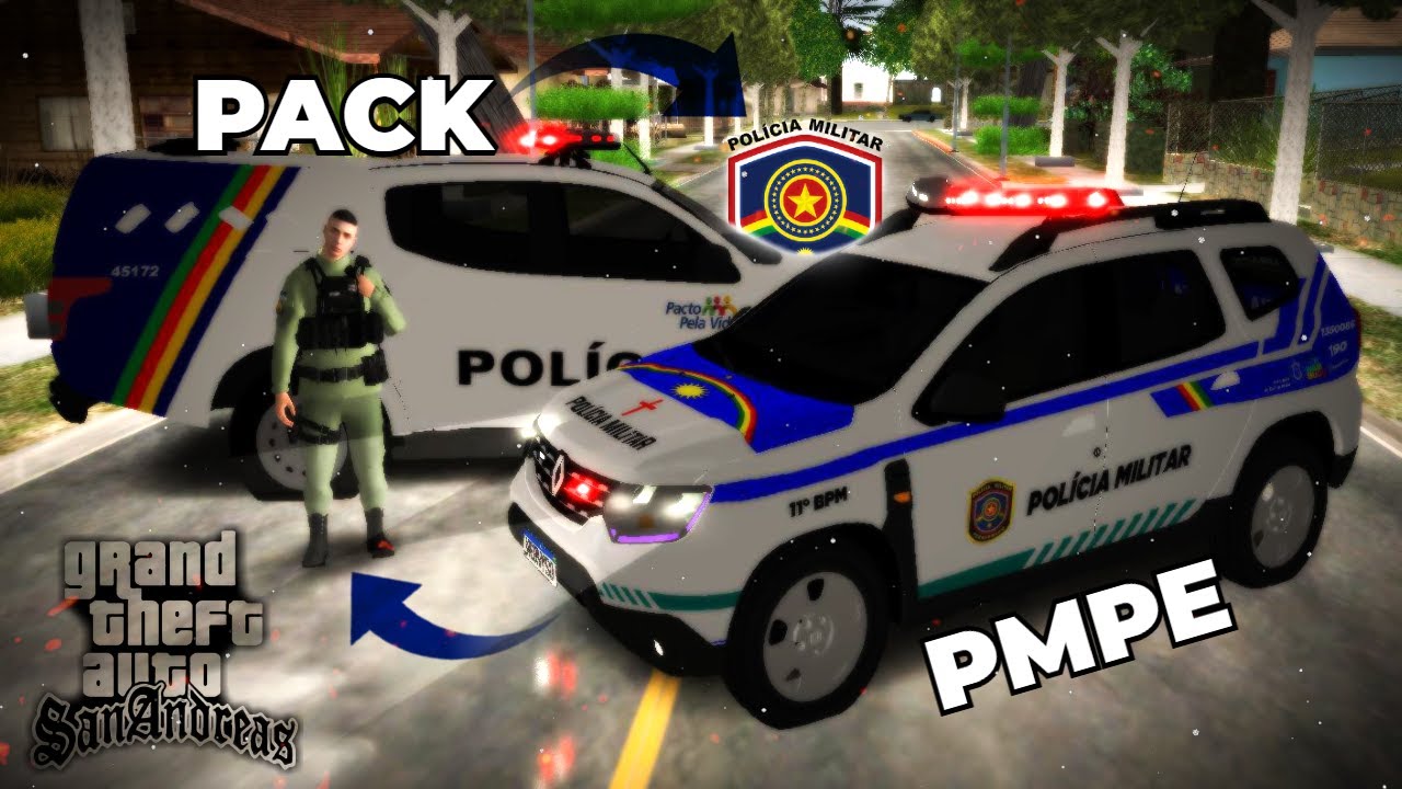 👉GTA SAN ANDREAS PACK DA POLÍCIA DE PERNAMBUCO - PMPE | NOVAS VIATURAS E SKINS + DELEGACIA PRA PC 💥😱