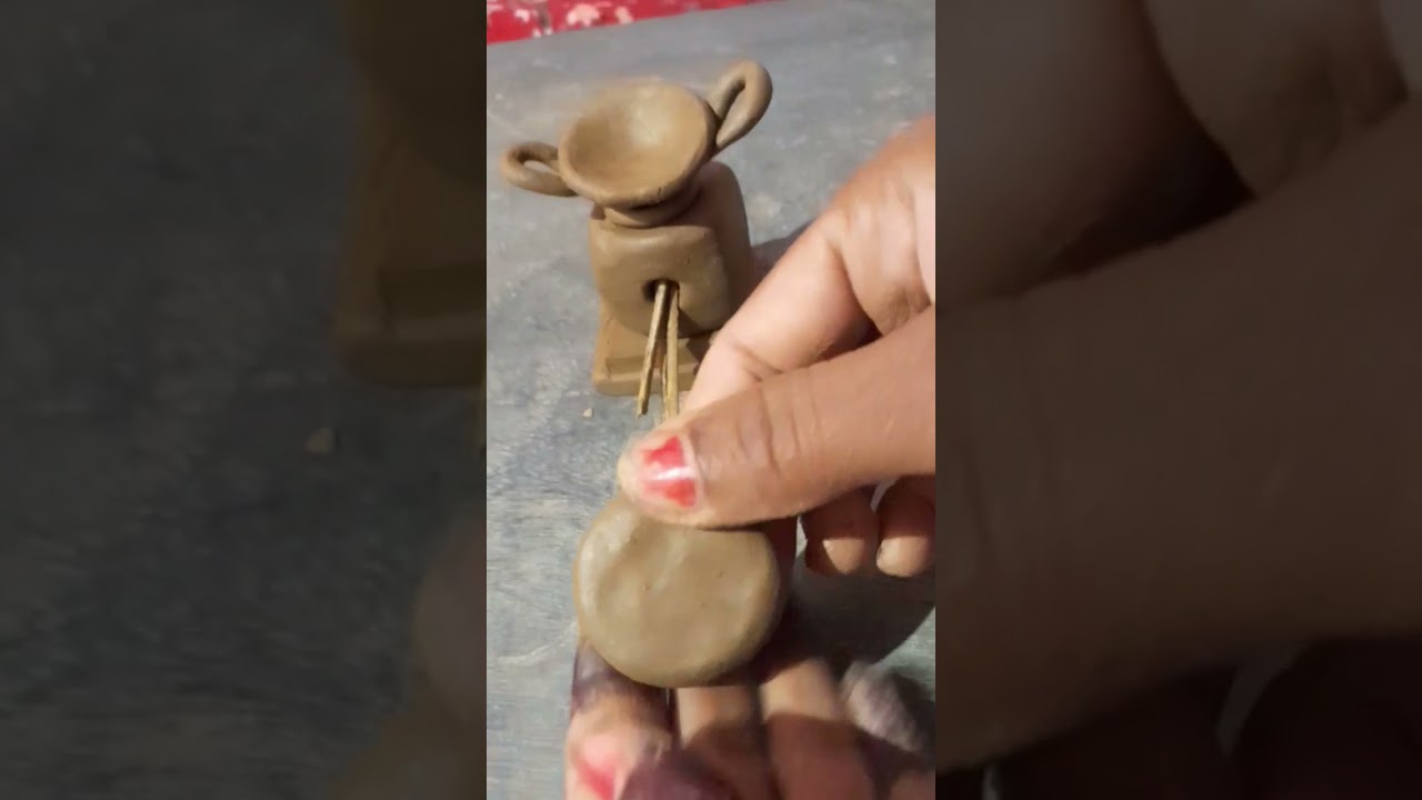 Amazing technique make handmade kitchen set with clay miniature kitchen tools #shorts
