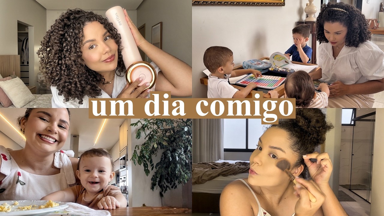 Testando secador novo 😱 Rotina m&atilde;e de 3 em casa, dia de grava&ccedil;&atilde;o e bastidores&hellip;