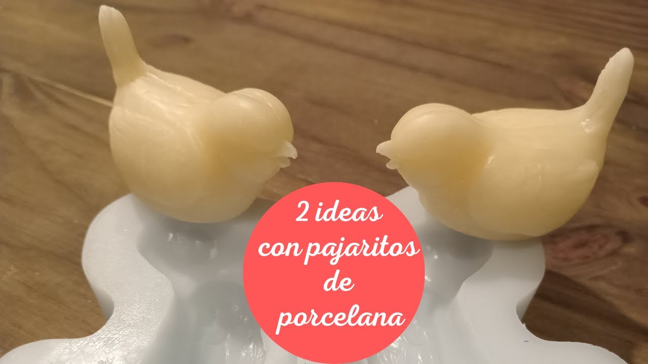 2 IDEAS CON PAJARITOS DE PORCELNA FRIA 🐤🌸💡🧡🦋🍀💲