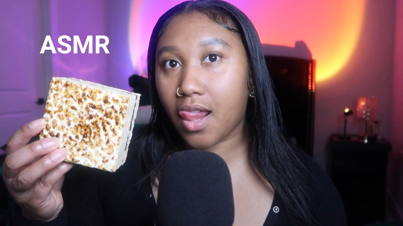 ASMR | HUGE SMORES RICE KRISPIE TREAT (Crunchy Eating Sounds)