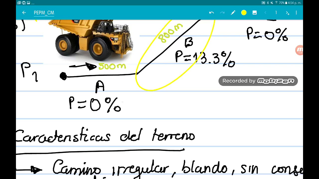 C&aacute;lculo de Productividad Camion Minero