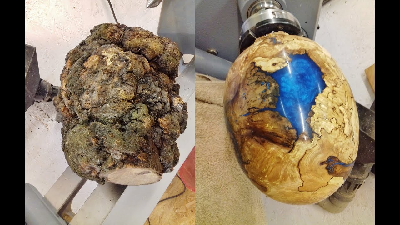 Woodturning - One Big Ugly Burl into a dragon egg !!