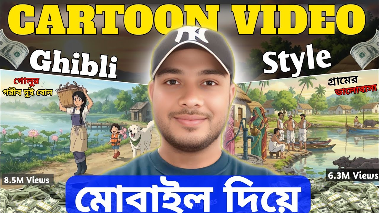 Cartoon Video Kibhabe Banabo Mobile Diye | How to Make Cartoon Animation video with ai |Ghibli Style