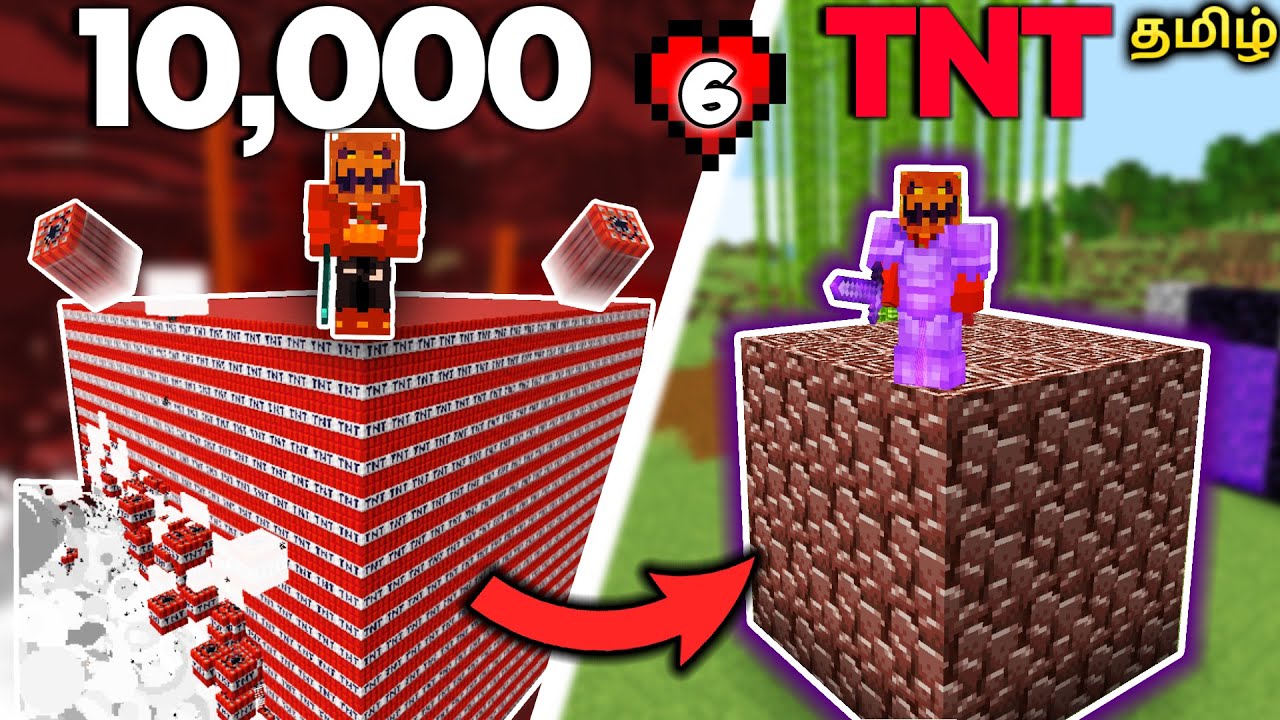 I blasted 10,000 TNT in Minecraft Tamil for Netherite