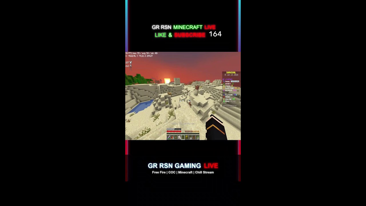 MINECRAFT  LIVE 🇳🇵 | Playing Minecraft Server -Infinity  With Friends ⁨@Tanjirogaming78⁩