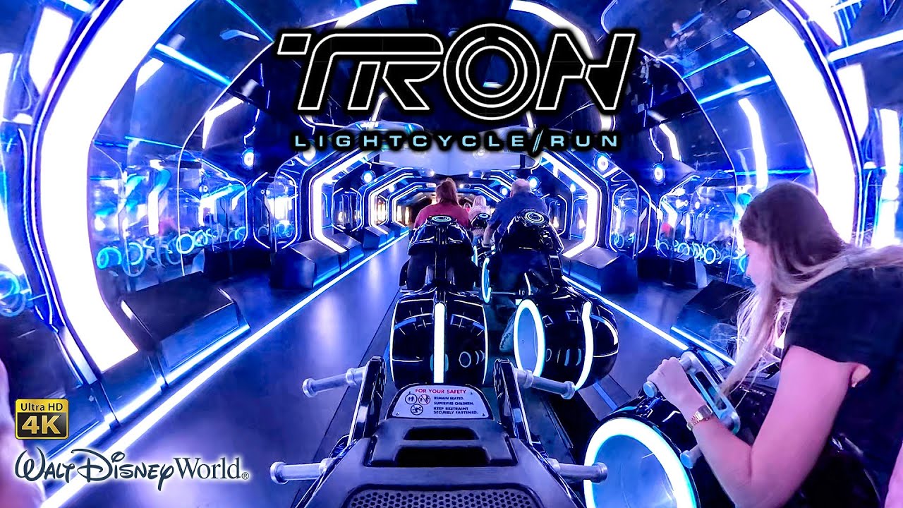 TRON Lightcycle Run Roller Coaster On Ride 4K POV with Queue Walt Disney World 2023 11 02
