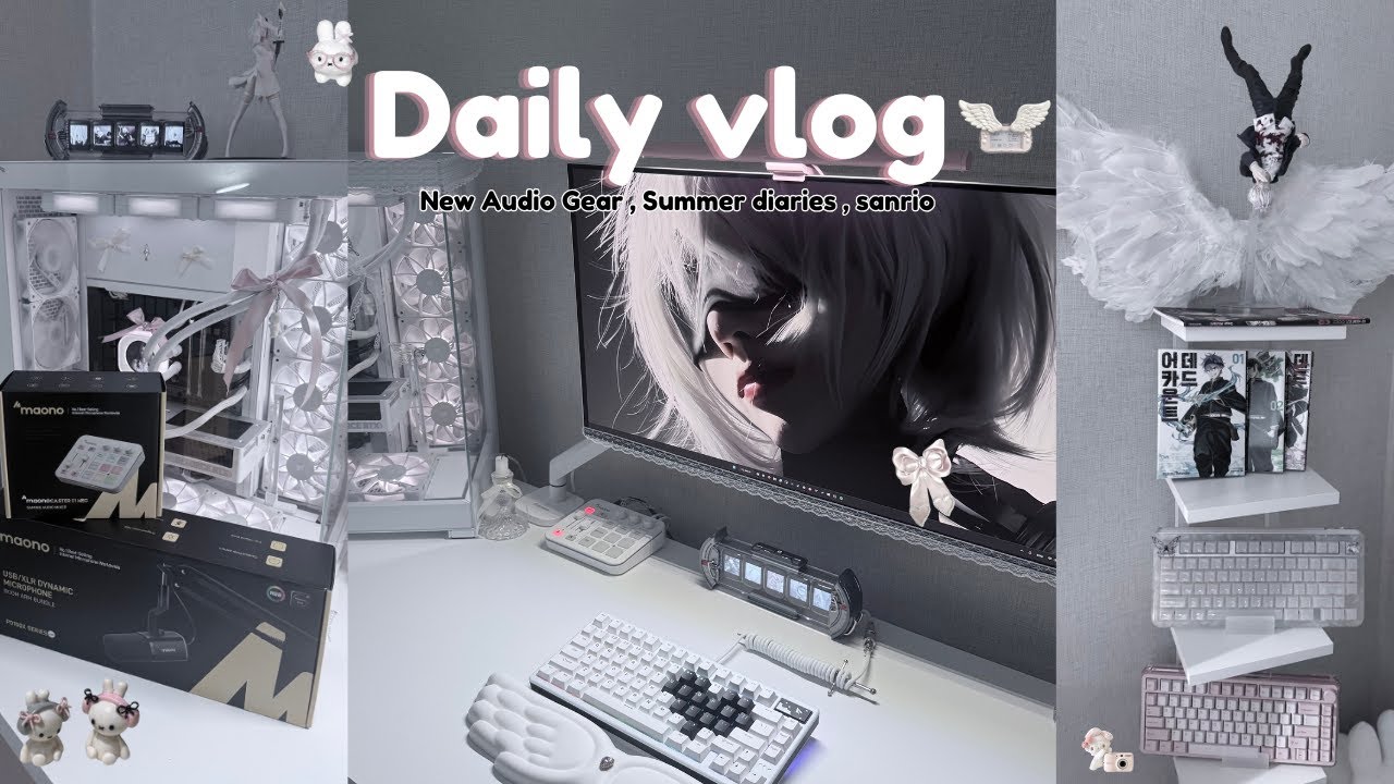 Summer Diaries ✧ Aesthetic Gamer Desk & Maono Gear Haul | Cozy Daily Vlog