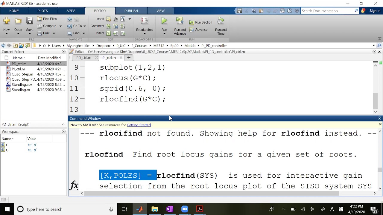4 HW P9_1: PI controller example - matlab