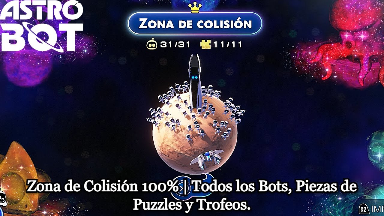 Astro Bot | Zona de Colisión 100% | Todos los Bots, Piezas de Puzzles y Trofeos.