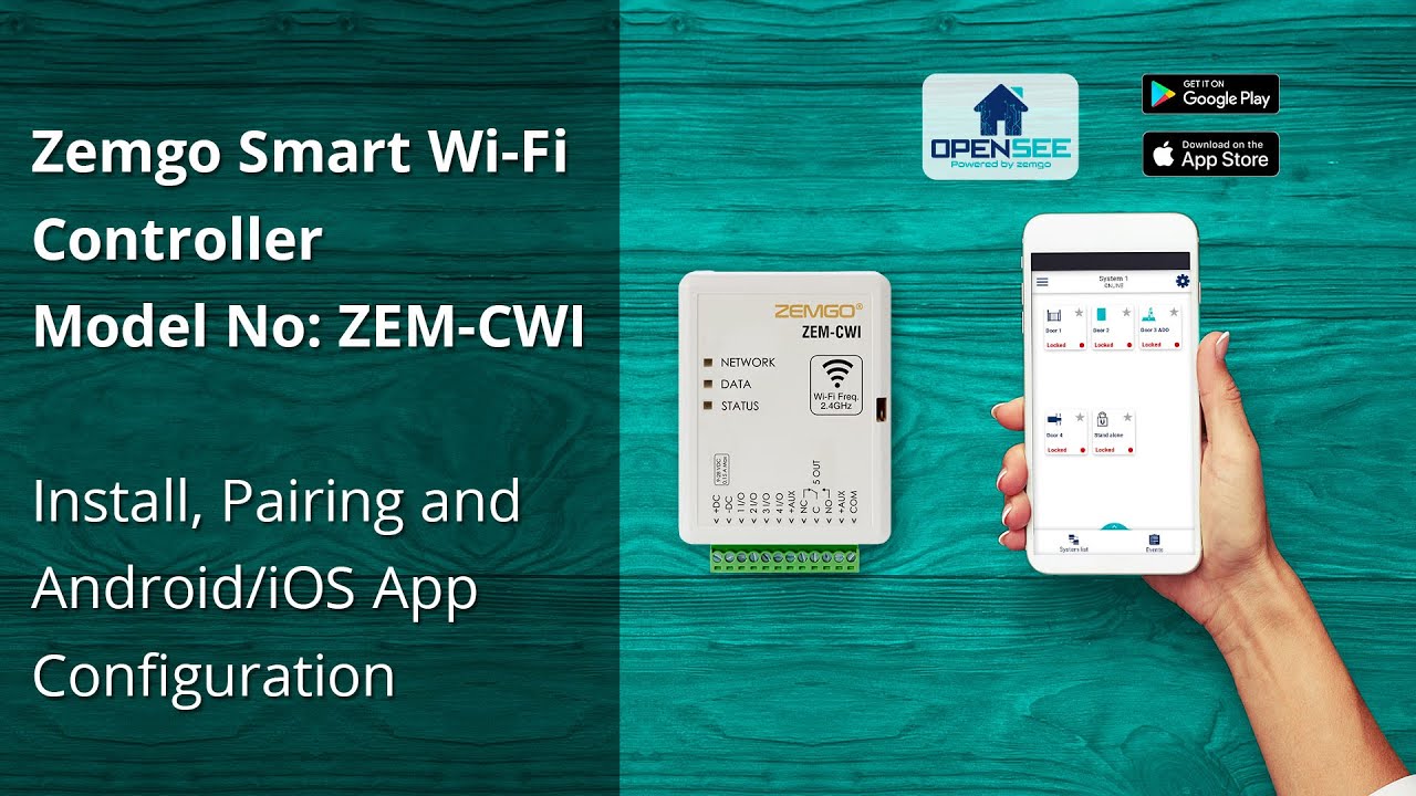 Installation - ZEMGO Wi-Fi Smart Door Controller for Access Control ZEM-CWI with Mobile and Web App