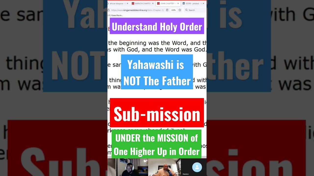 Understanding the Holy Order  - The Father & The Son.  #yah #awakening #israelites