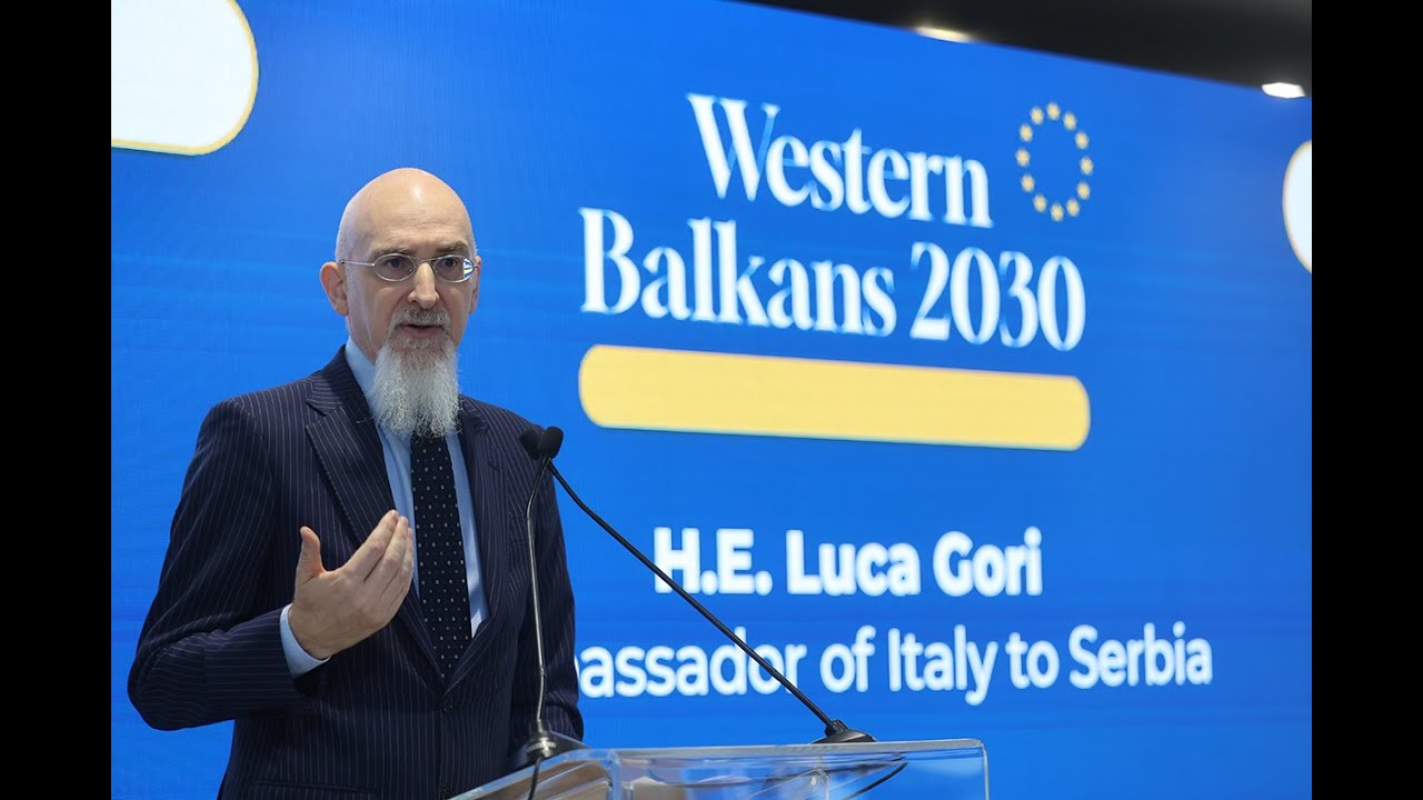 Ambassador of Italy Luca Gori delivers opening speach at the Western Balkans 2030 conference