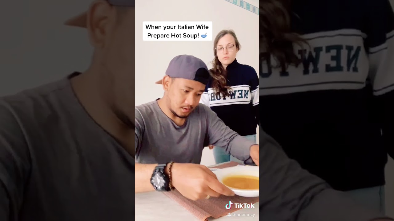 When your Italian wife prepares hot soup 🥣 Filipino husband be like .. | Ian & Nancy #shorts