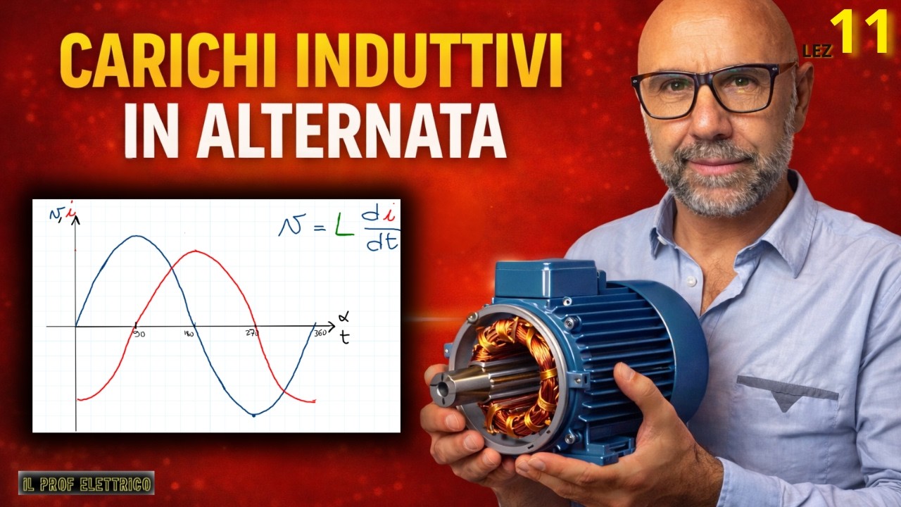 Carico puramente induttivo. Perchè corrente e tensione sono sfasati di 90° ?Lezione #11