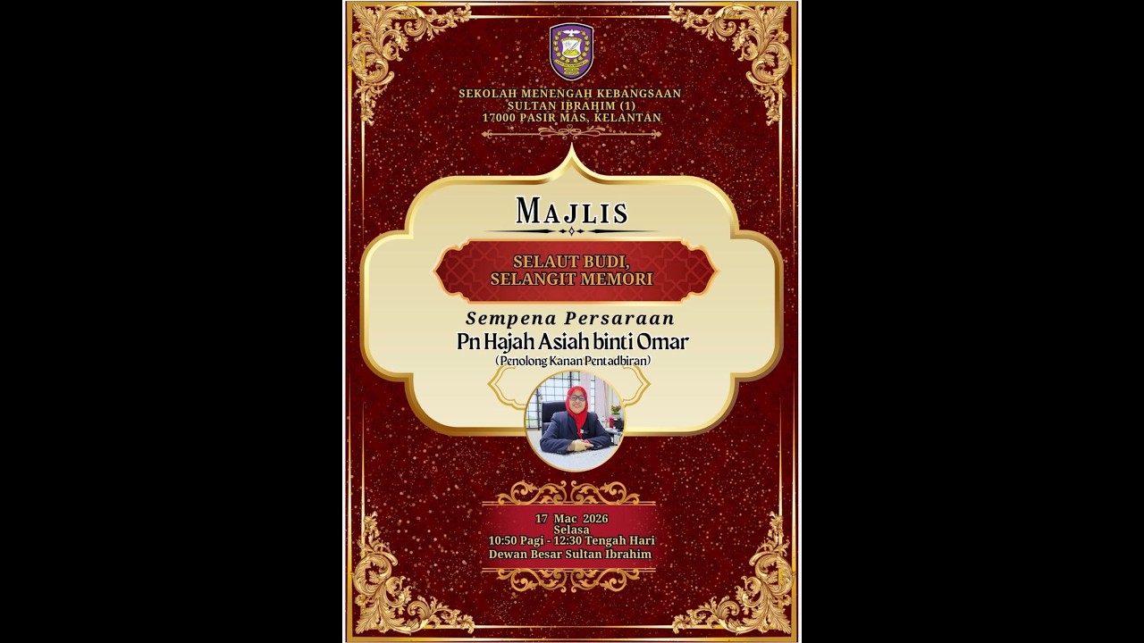 MAJLIS SELAUT BUDI,SELANGIT MEMORI SEMPENA PERSARAAN Pn Hajah Asiah binti Omar
