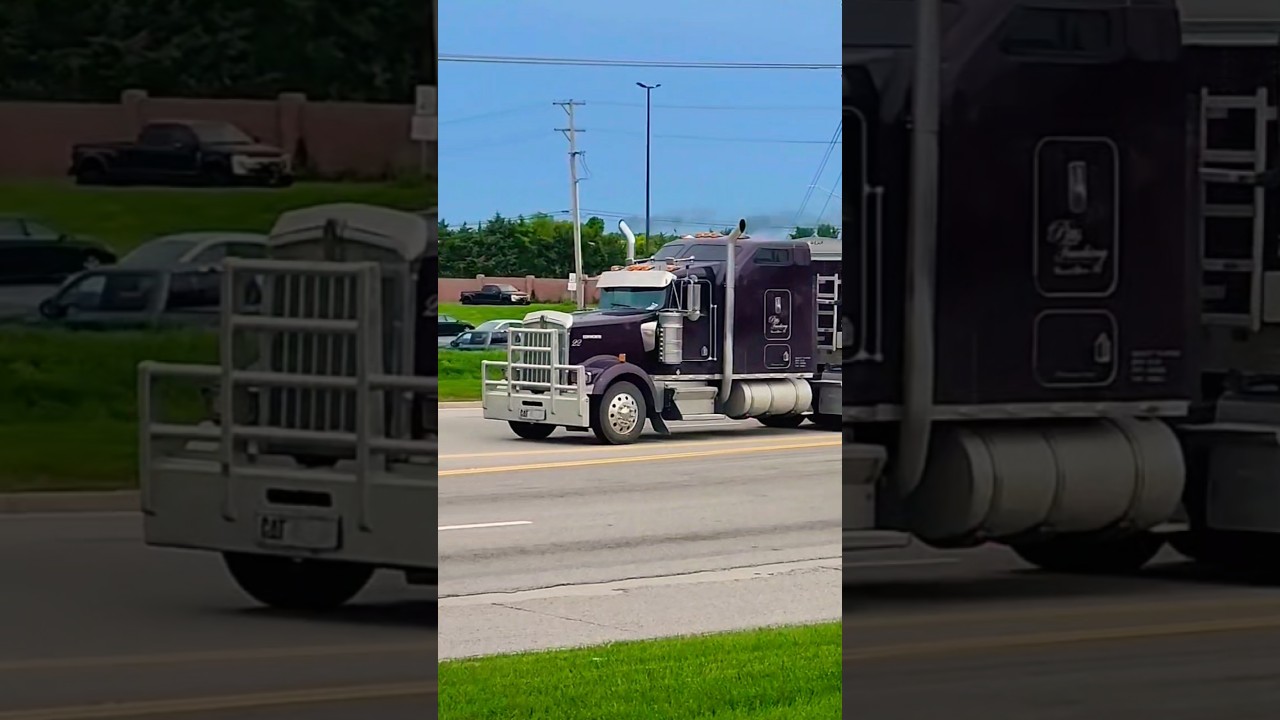 KENWORTH TRUCK ACCELERATING AFTER A GREEN LIGHT! 