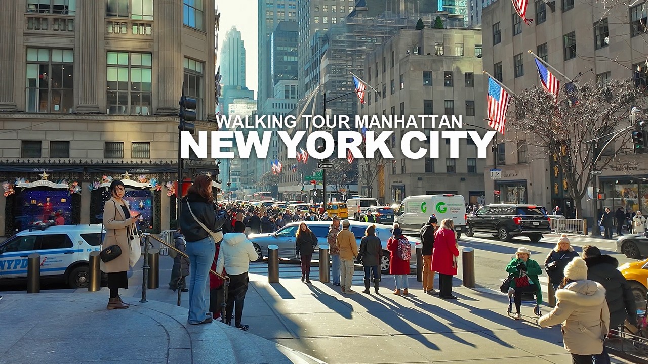 New York Manhattan Winter Walk, 5th Avenue, Washington Square, SoHo, Chinatown, Little Italy, Nolita