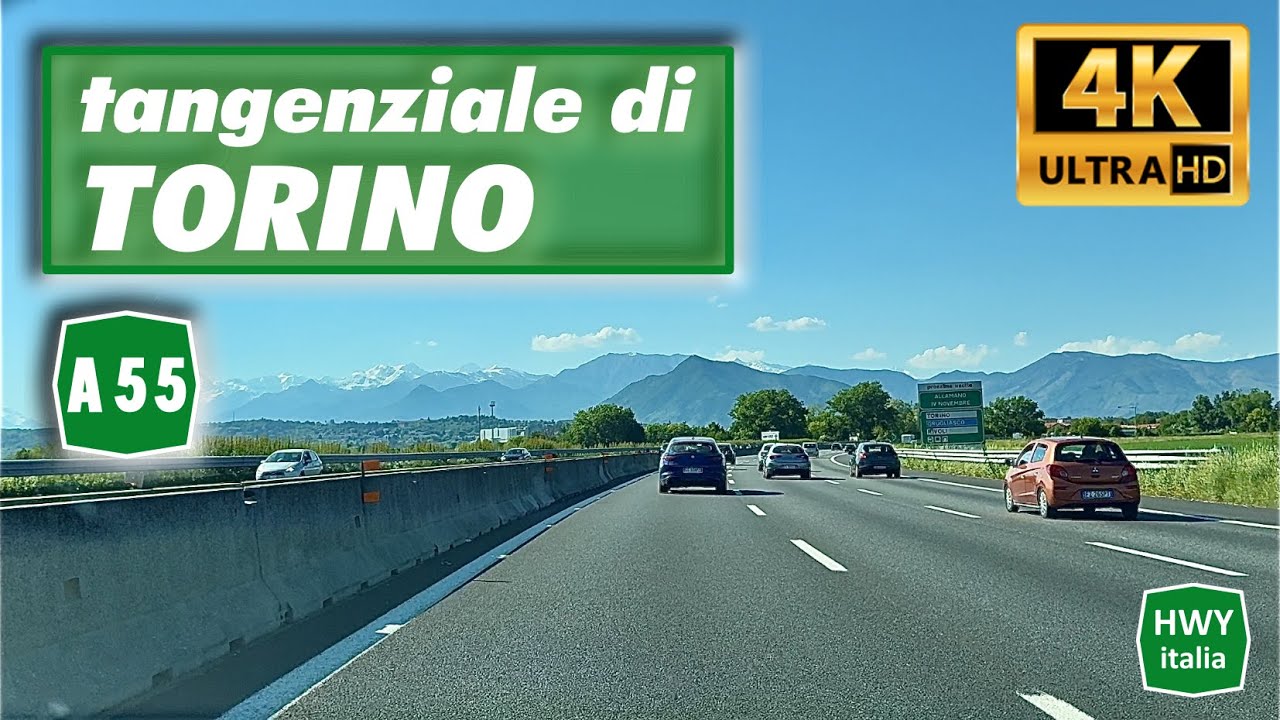 4K | Tangenziale di TORINO Autostrada A55 | Real time