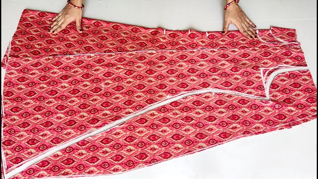 Flared Kurti Cutting and stitching In Just 2.5 Mtr Fabric Very Easy | Flared Kurti Cutting stitching