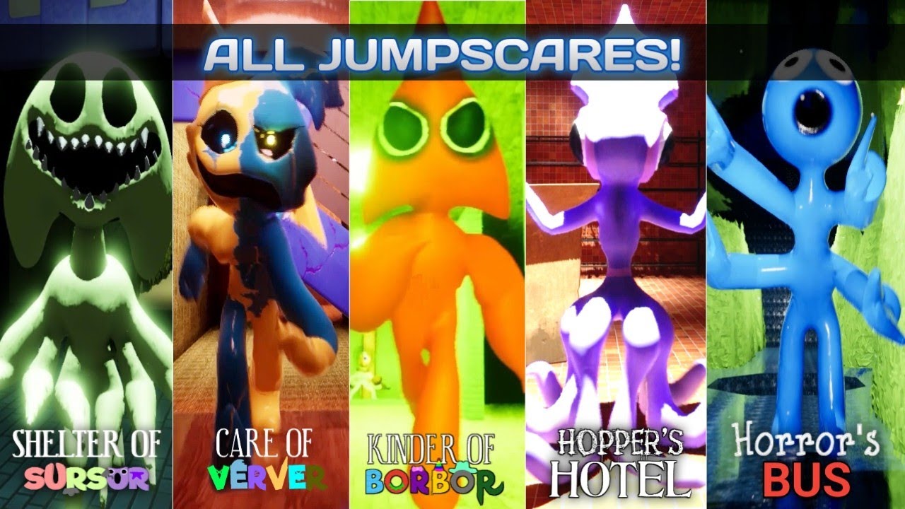 ALL JUMPSCARES - SHELTER OF SURSUR x CARE OF VERVER x KINDER OF BORBOR x HORRORS BUS x HOPPERS HOTEL