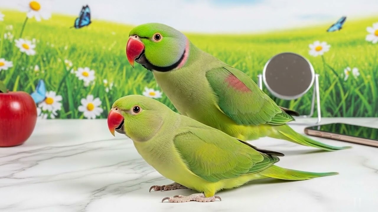Indian Ringneck Greet Baby Parrot | Cute Talking Bird Sounds