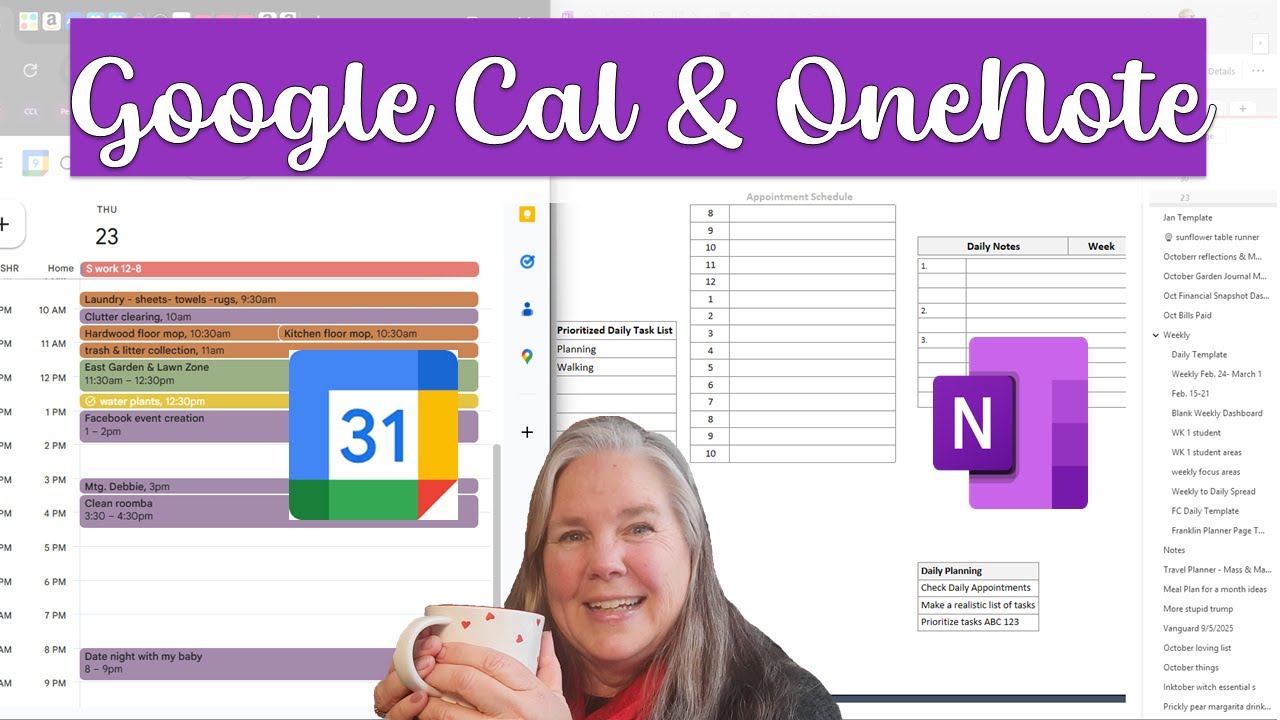 Совместное использование Google Календаря и OneNote