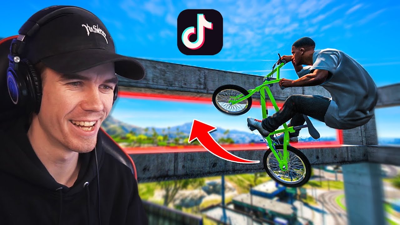 Recreating VIRAL GTA 5 STUNTS On Tik Tok! #42