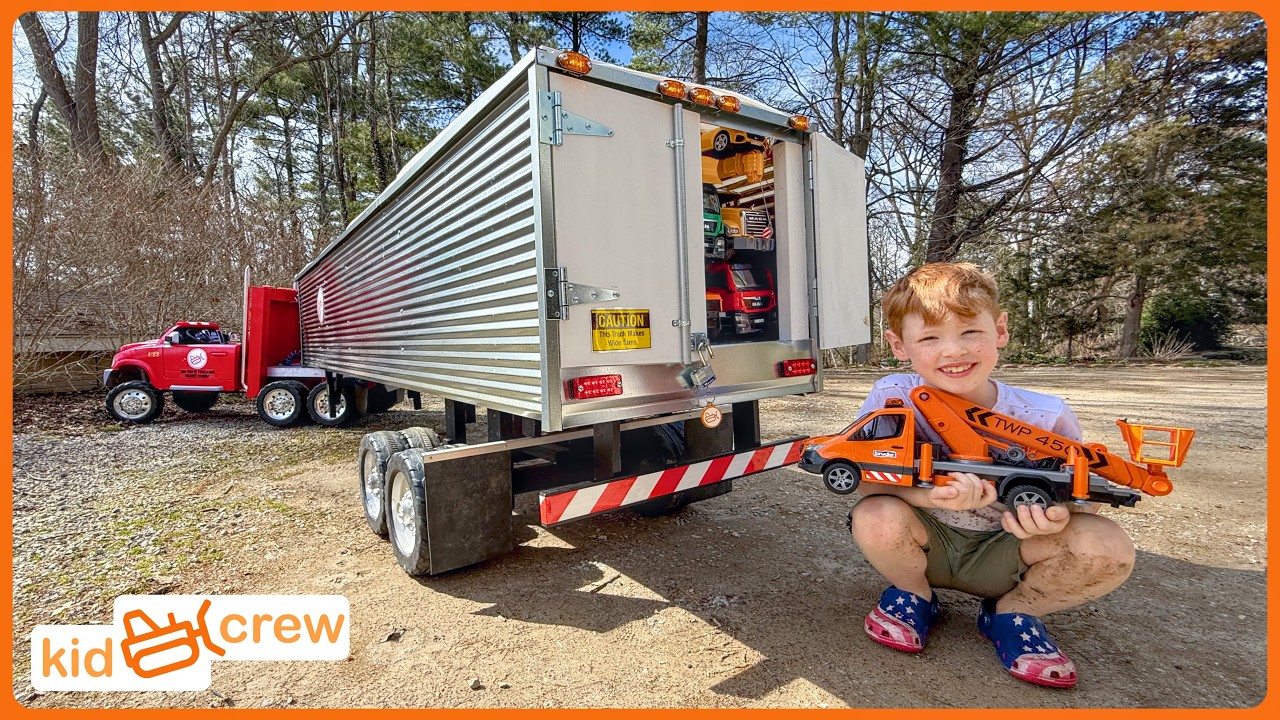 Доставка игрушечных грузовиков с детским тягачом и прицепом. Образовательная программа | Детская ...