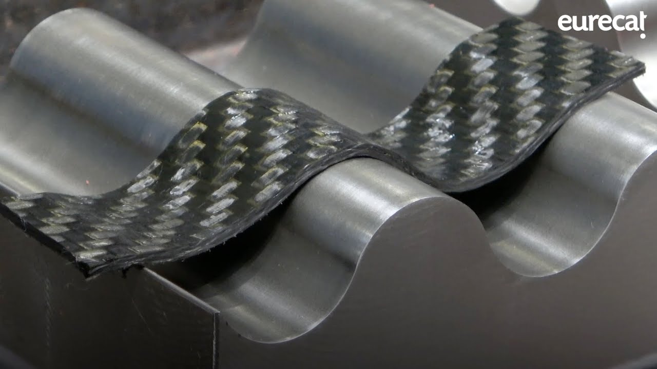 Thermoforming process in composite materials with vitrimer matrix
