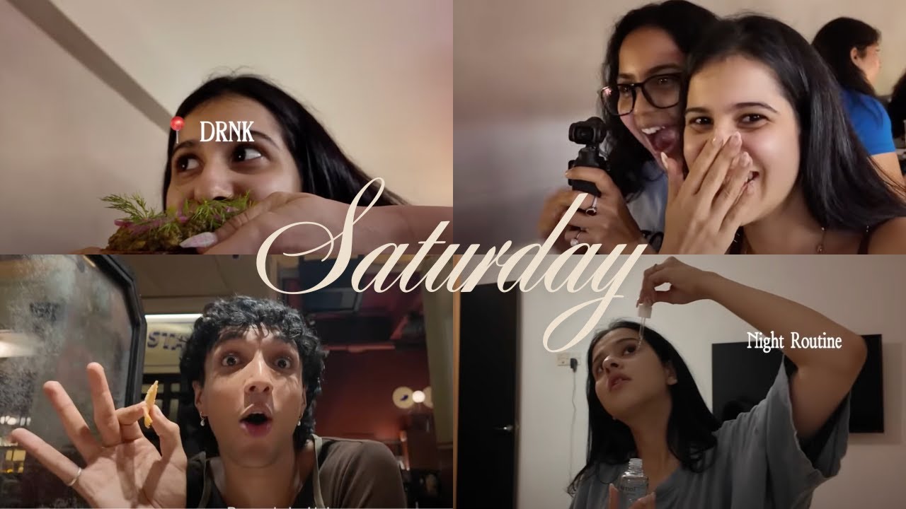 a cute saturday (hung out w @mishallb & @Muskan Rawat  + 🥘🥪🍵 at bombay canteen & drnk + masti)