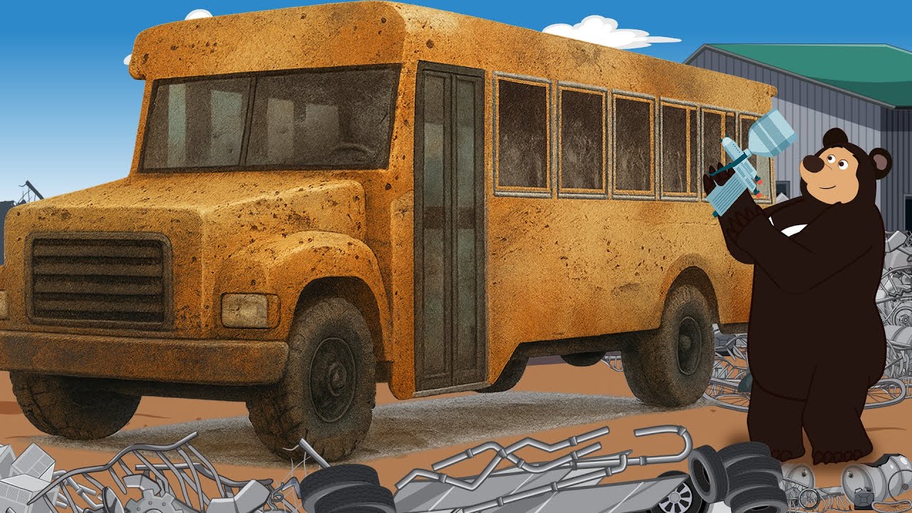 Bear Restores An Old Rusty School Bus Into A Shiny Ride! 🚌✨🐻 | Thurn Mechanic Garage