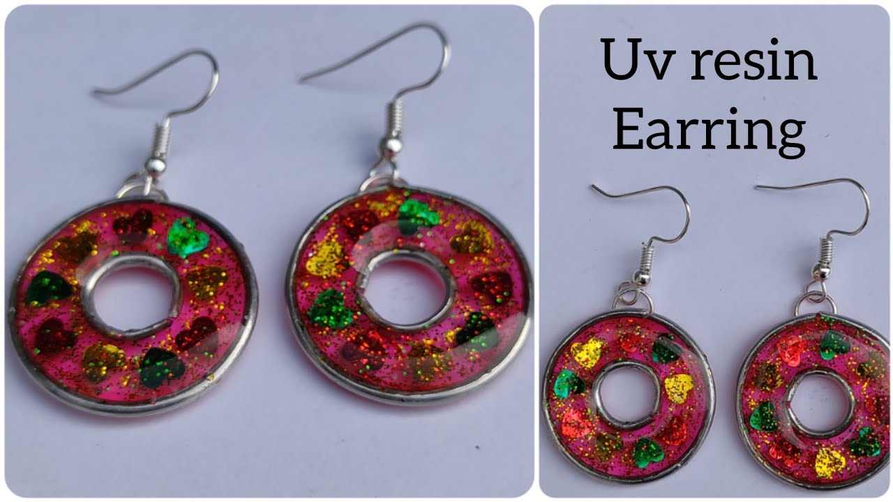 how to make uv resin earrings/diy earring/uv resin crafts