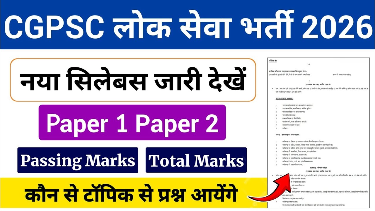 CGPSC New Syllabus | CG PSC Syllabus 2026 | CGPSC Syllabus Kaise Dekhe