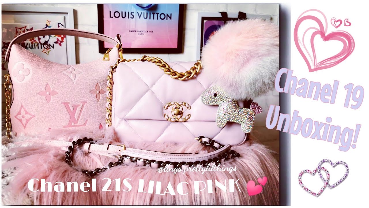 CHANEL 21S LILAC PINK CHANEL19 UNBOXING!❤️ Comparisons w Chanel WoC, LV new 