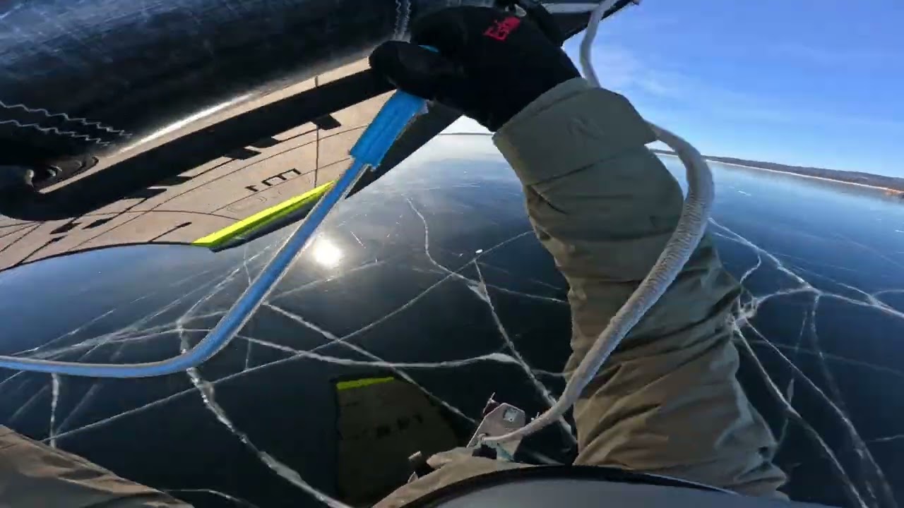 Ice winging Sebago Lake 