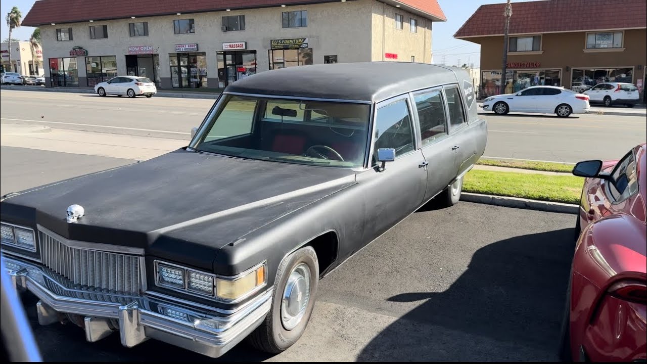 One of our local town hearses! #cadillachearse #hearse #blackcadillac #cadillac #funeralcar