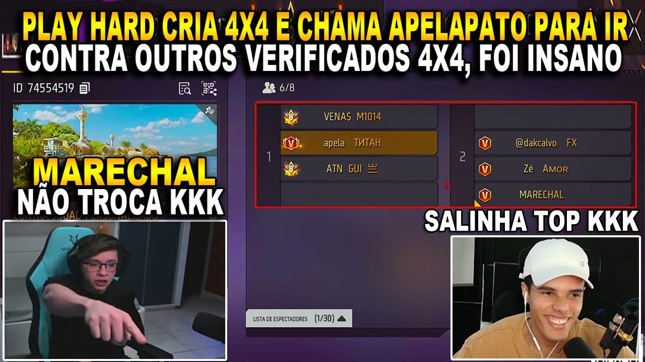 PLAY HARD CRIA 4X4 E CHAMA APELAPATO PARA IR CONTRA OUTROS VERIFICADOS  4X4, FOI INSANO ESSA SALINHA