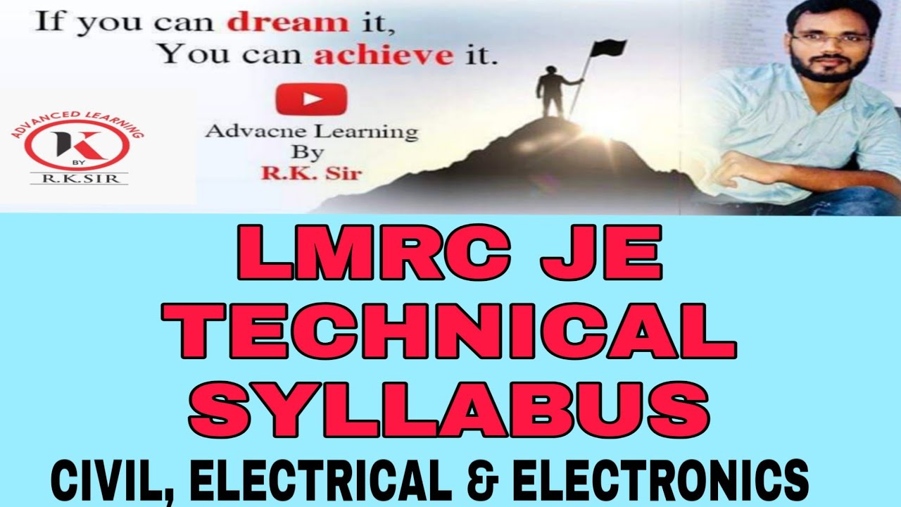 LMRC JE TECHNICAL SYLLABUS (CIVIL ELECTRICAL AND ELECTRONICS)
