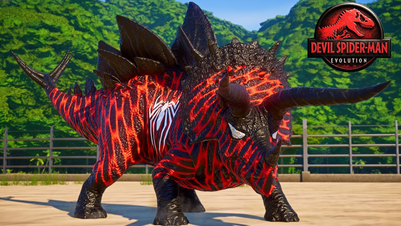 DEVIL SPIDER-MAN Stegoceratops vs EVERY Dinosaur!