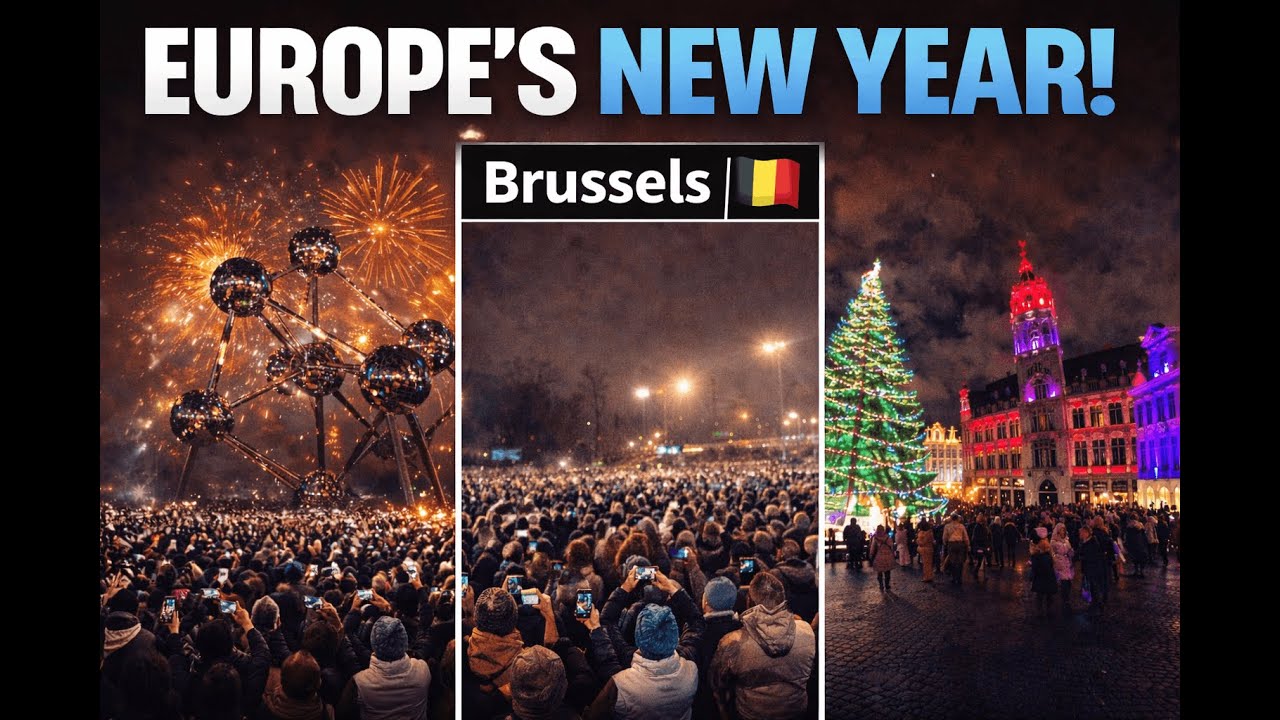 Europe New Year Celebration 🇧🇪 | Brussels Belgium Crazy Crowd, Free Metro | Urdu Vlog