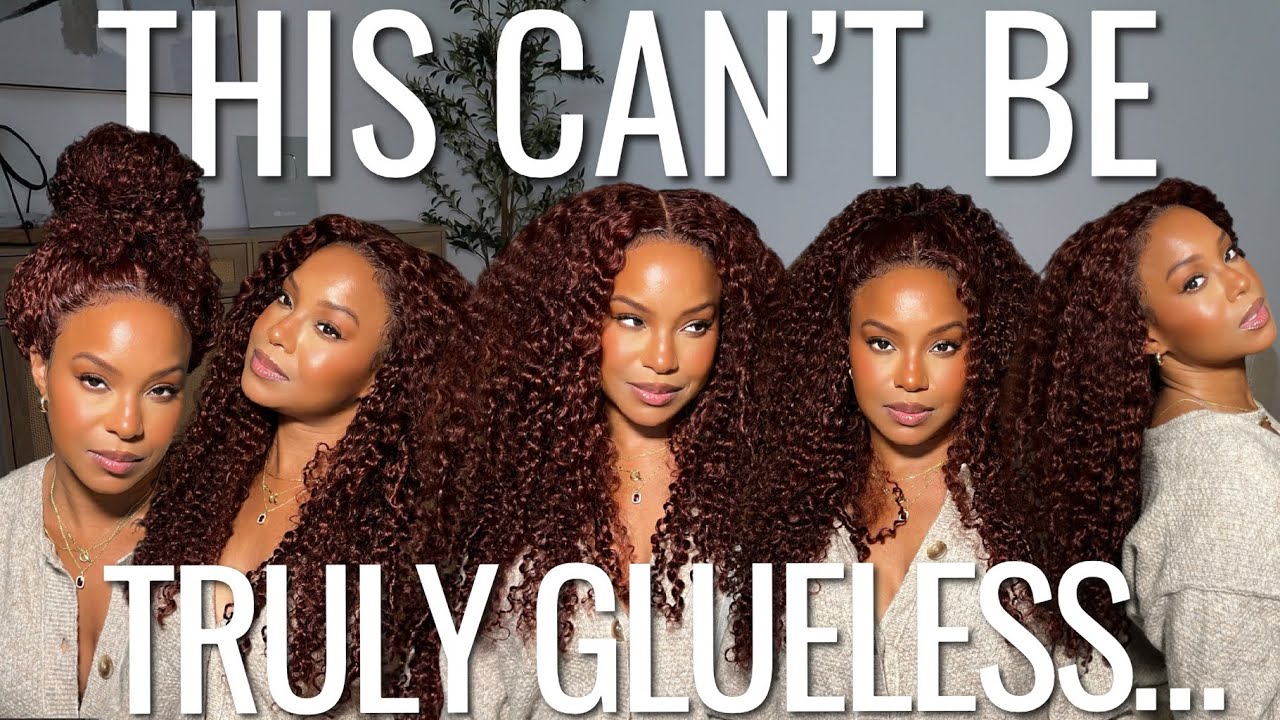 My Glueless Wig Won't Move... (NEW RED CURLY WIG INSTALL FOR BEGINNERS) FT. NADULA HAIR