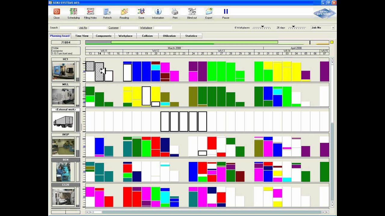 Seiki real time graphical production planning & scheduling software