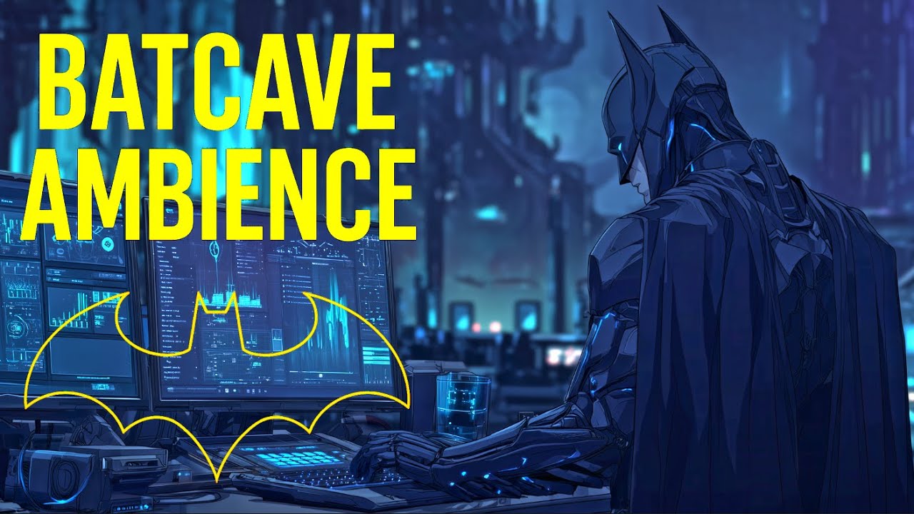 10 Hours of Batman Working in the Batcave | Gentle Typing Sounds + Cave Ambience to Fall Asleep to