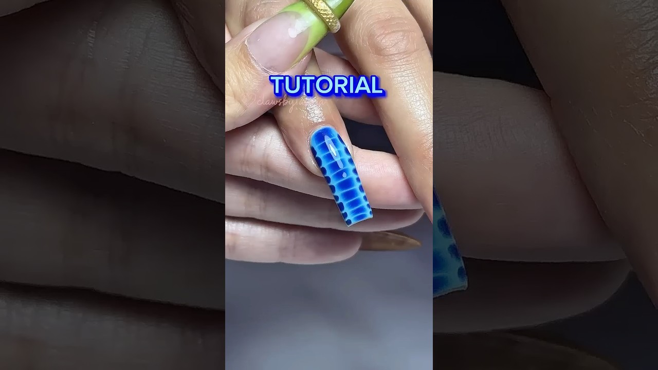 CROC PRINT TUTORIAL💙🩵 #crocprintnails #crocnails #nailtutorial #nailsforbeginners #sunmernails