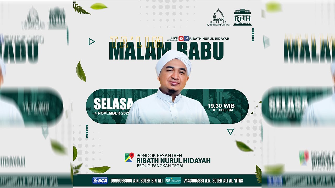 TA'LIM MALAM RABU 4 NOVEMBER 2025 | RIBATH NURUL HIDAYAH LIL HABIB SOLEH BIN ALI AL ATTAS