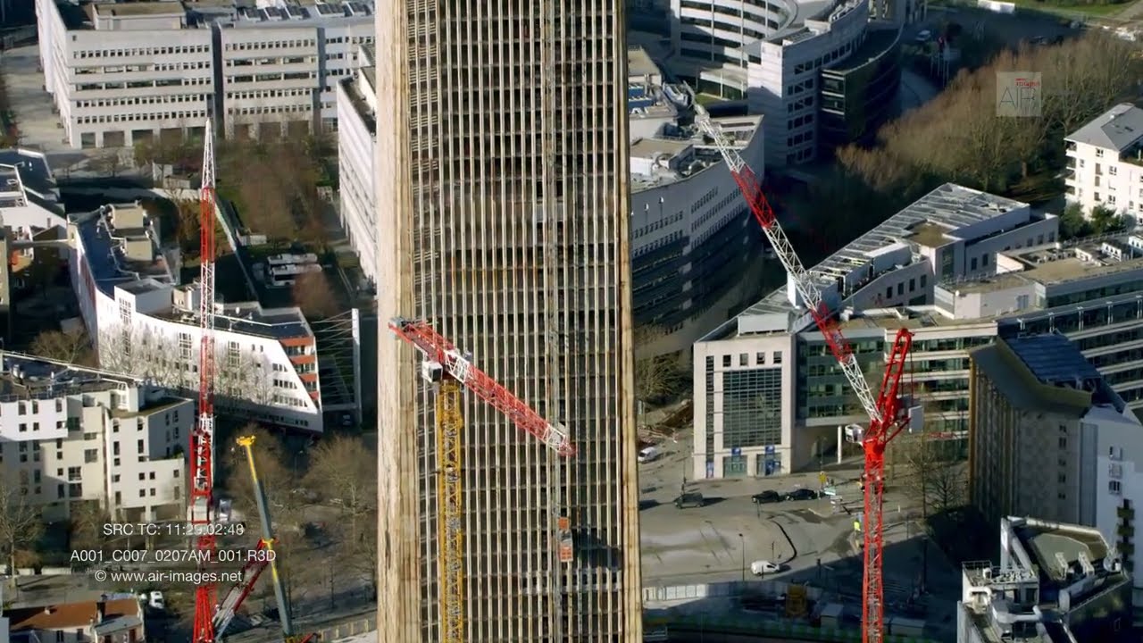 Aerial Footage / The area Pleyel and the Olympic Village under construction and renovation