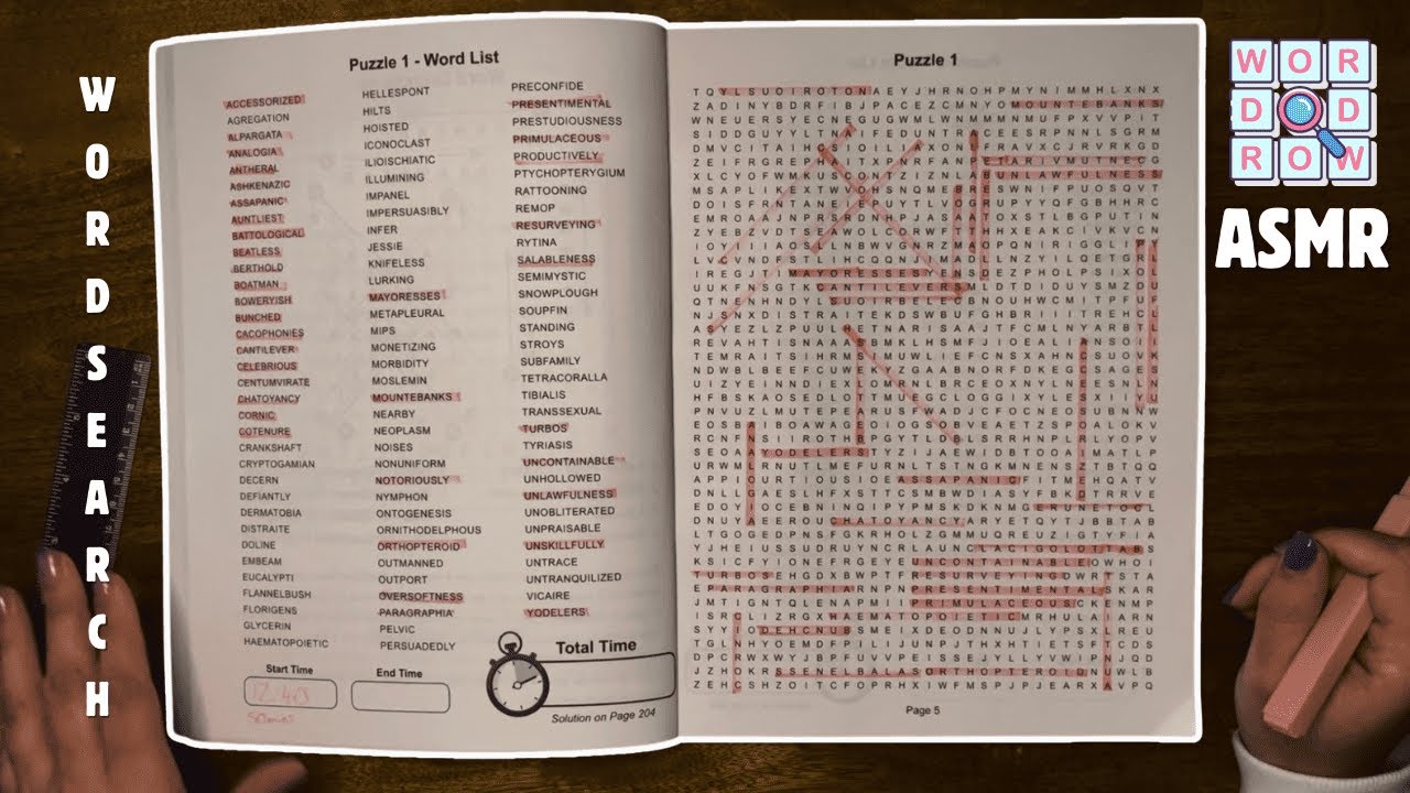 ASMR Extreme Word Search Whispered 🧠✍️ | Nearly 2 Hours of Calm Focus