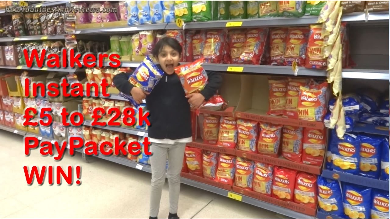 Walkers Crisps £5 to £28k Instant Pay Packet Win!